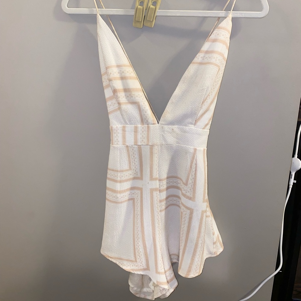 Sabo Skirt Romper White and Gold XS